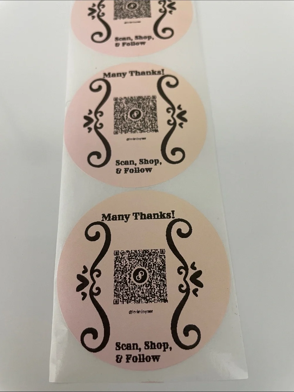 100 Custom 2” circle labels with your QR code or Thank You! - Picture 8 of 8